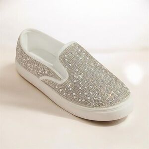 DB Studios |  Averie White Diamond Slip-On Sneaker